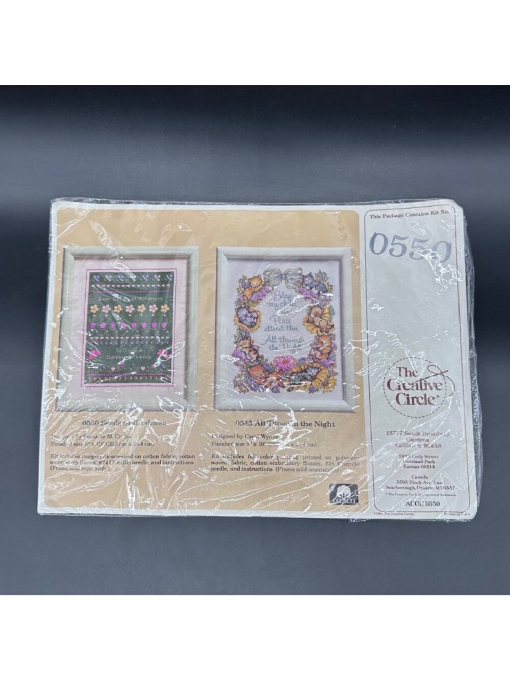 Vintage Floral Embroidery Kit 1986 Creative Circle Seeds Of Kindness Flowers - Picture 2 of 5